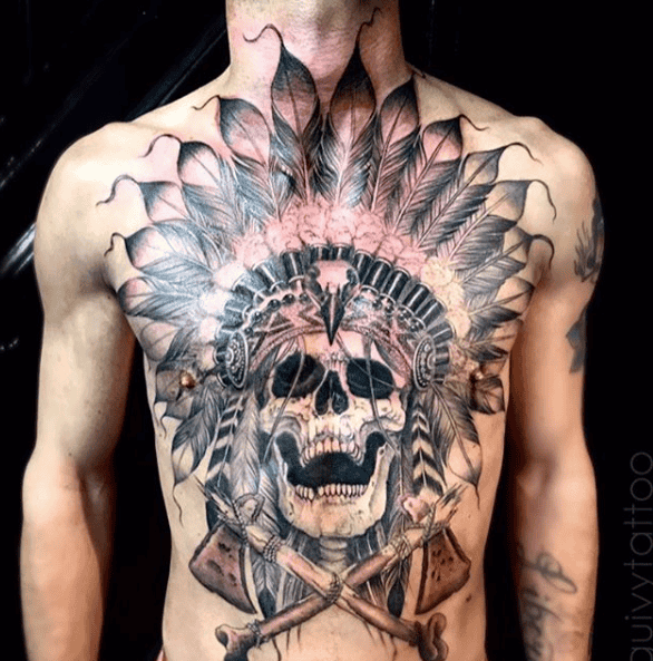 men chest tattoo