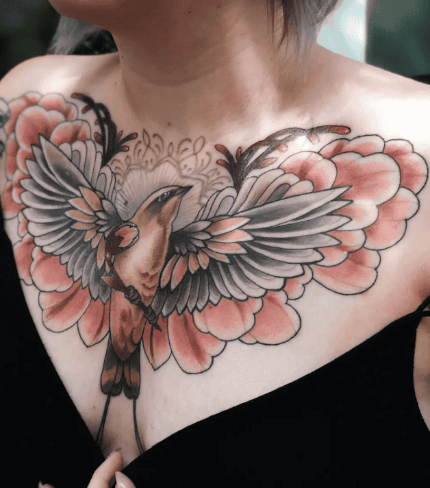 women chest tattoos