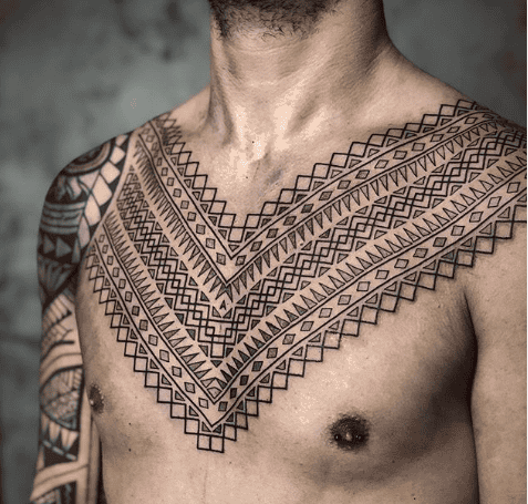 ornamental chest tattoos