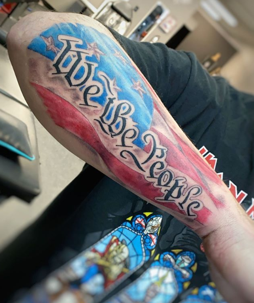 we the people forearm tattoo