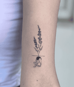 lavender flower tattoo