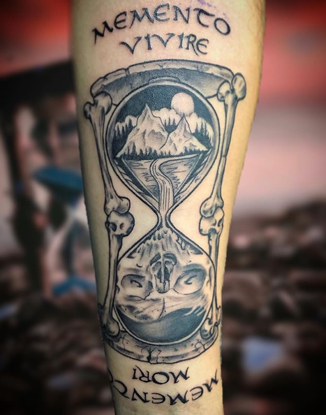 memento mori hourglass tattoo