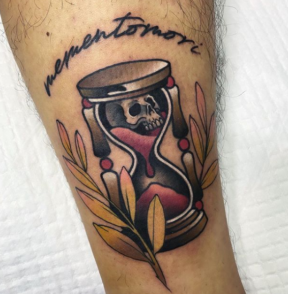 memento mori hourglass tattoo