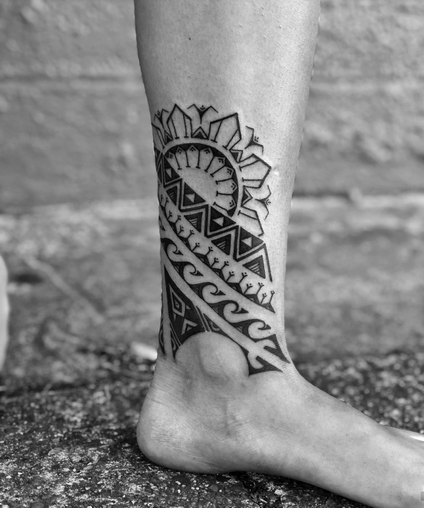 12 Different Types Of Tribal Tattoos With Meaning   Filipino Tribal Ankle Tattoo 854x1024 