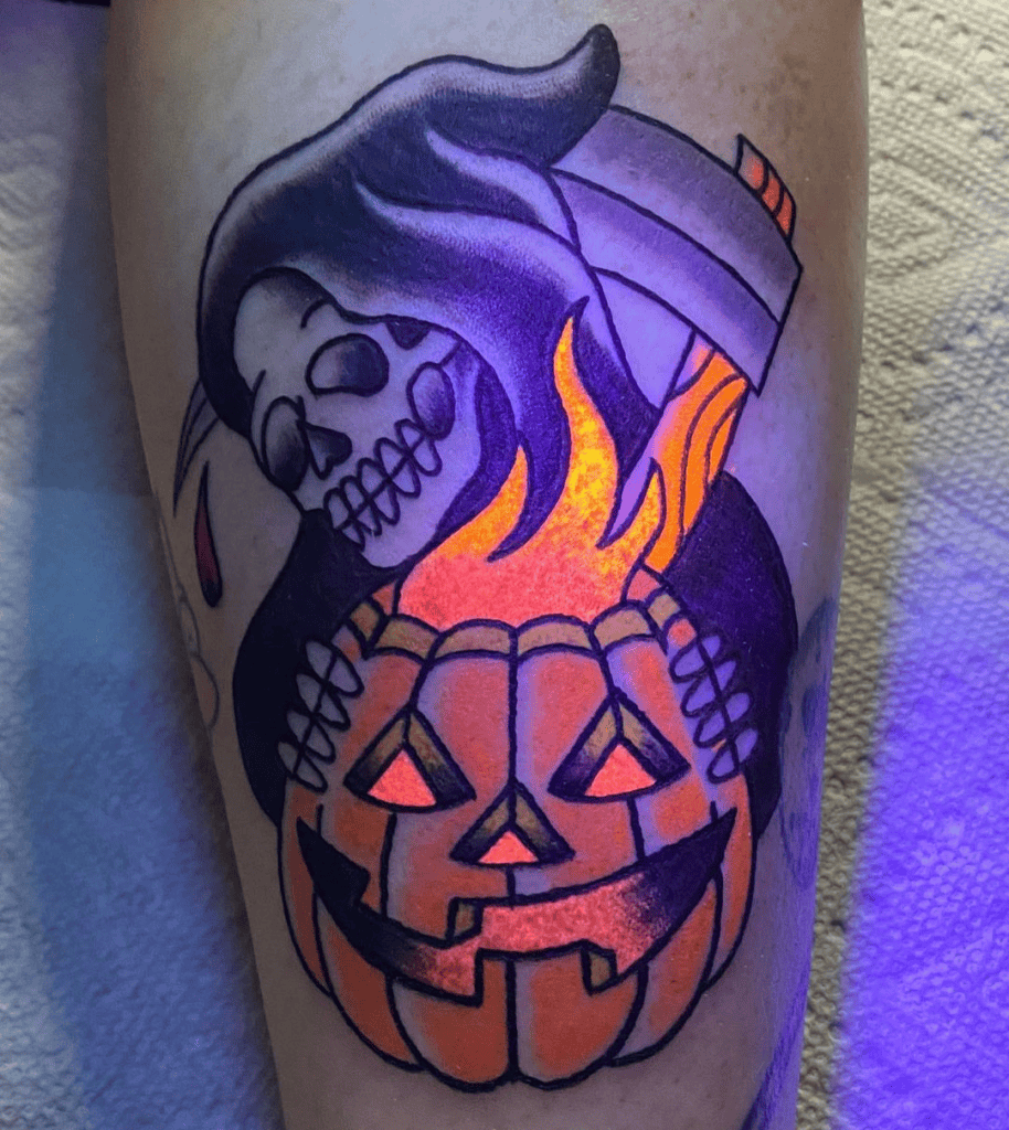 Black Light Reactive Reaper Tattoo