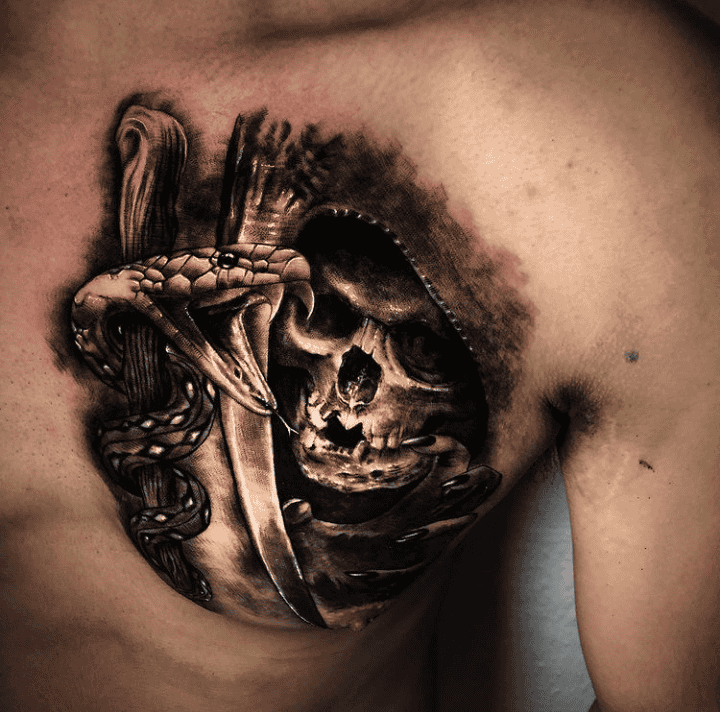 Cat Snake With Grim Reaper