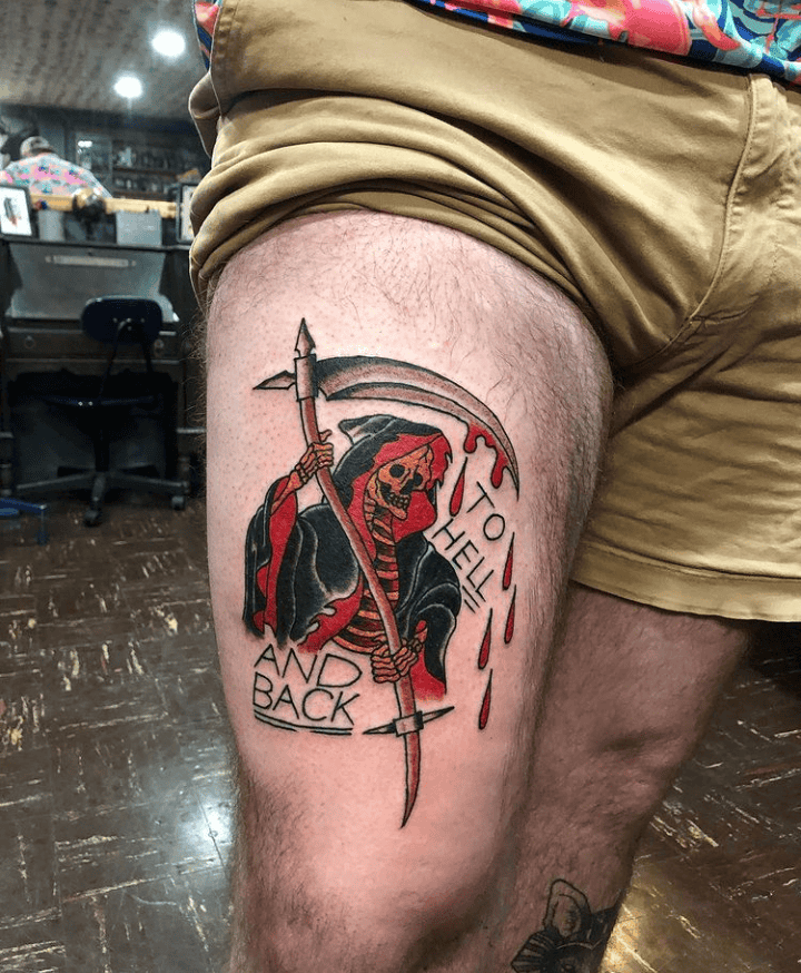 Colored Grim Reaper Tattoo