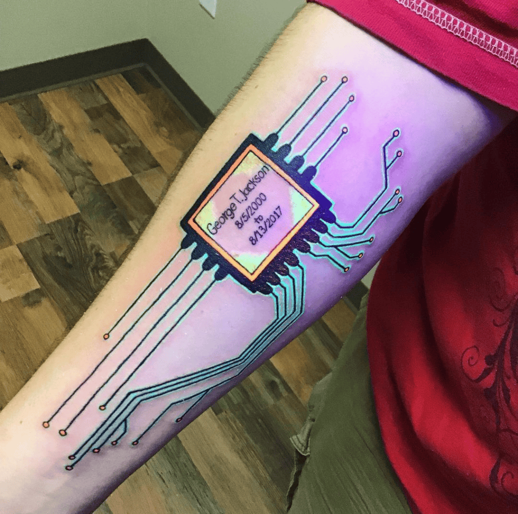 Glow In The Dark Microchip Tattoo
