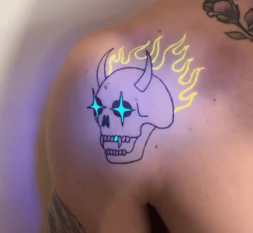 Glow In The Dark Skull On Shoulder