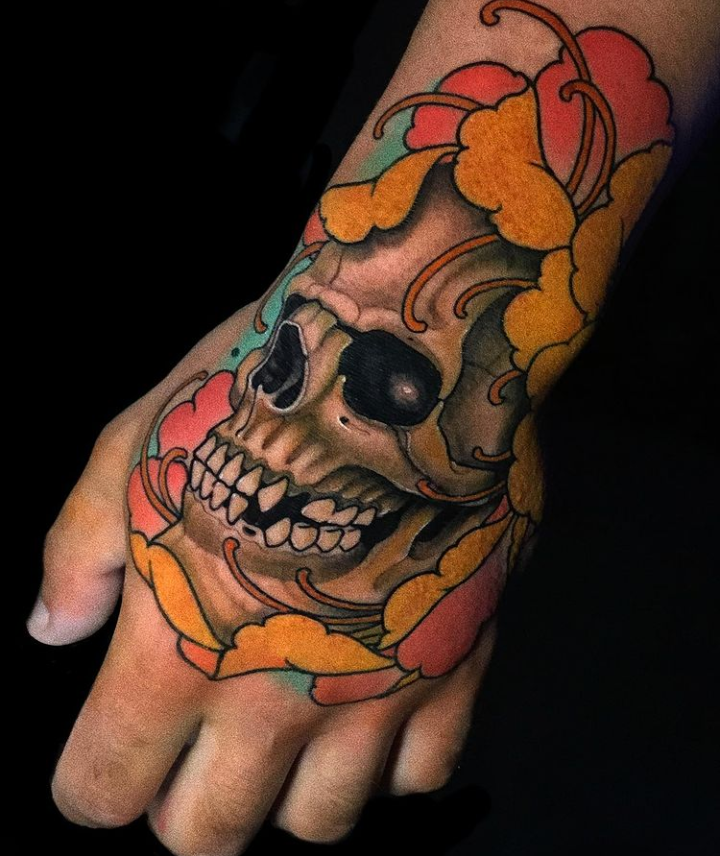 grim reaper hand tattoo