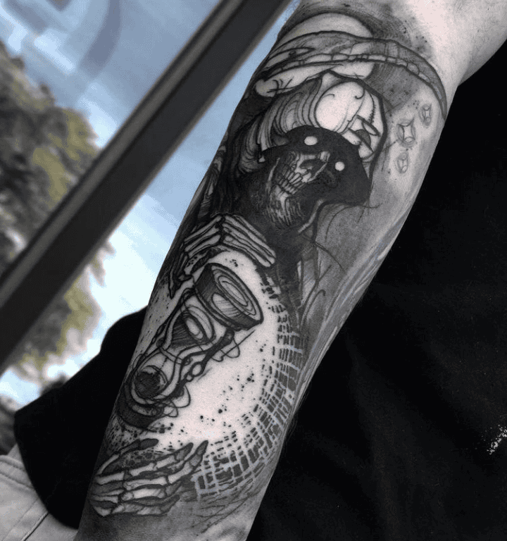 Hourglass Grim Reaper Tattoo