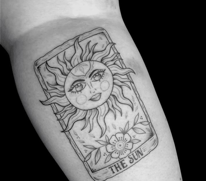Sun And Moon Tarot Card Tattoo
