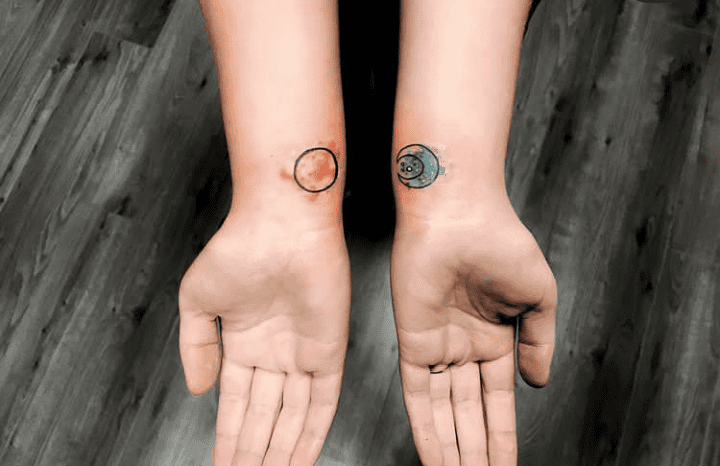 Sun And Moon Wrist Tattoos