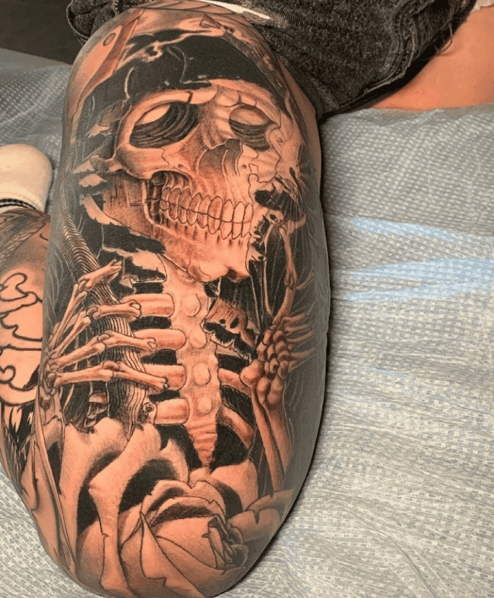 Three Dimensional Grim Reaper Tattoo