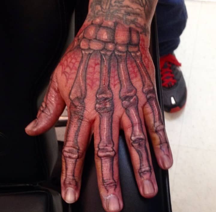Skeleton Hand Bones Tattoo