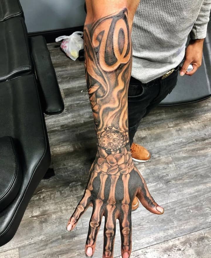 Skeleton Hand Sleeve Tattoo