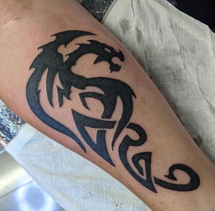 Tribal Dragon Tattoo