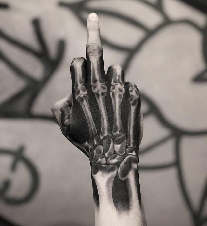 X-Ray Skeleton Hand Tattoo