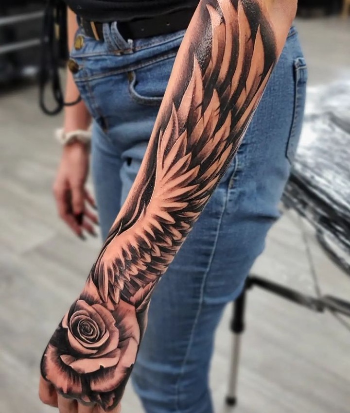 18 Cool and Elegant Angel wings Tattoo For Men & Women