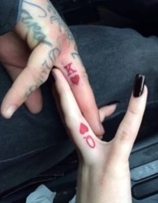 King And Queen Finger Tattoos
