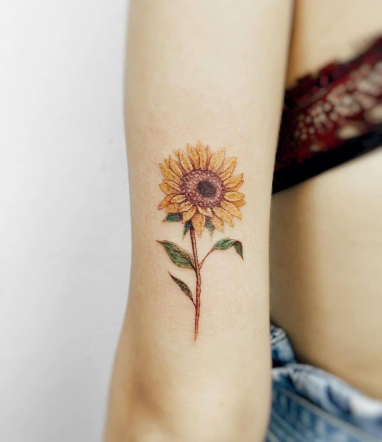 Beautiful and Elegant Sunflower Tattoos Idea and Designs