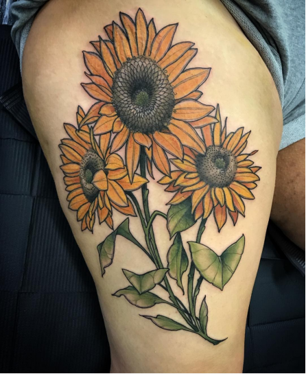 Beautiful and Elegant Sunflower Tattoos Idea and Designs