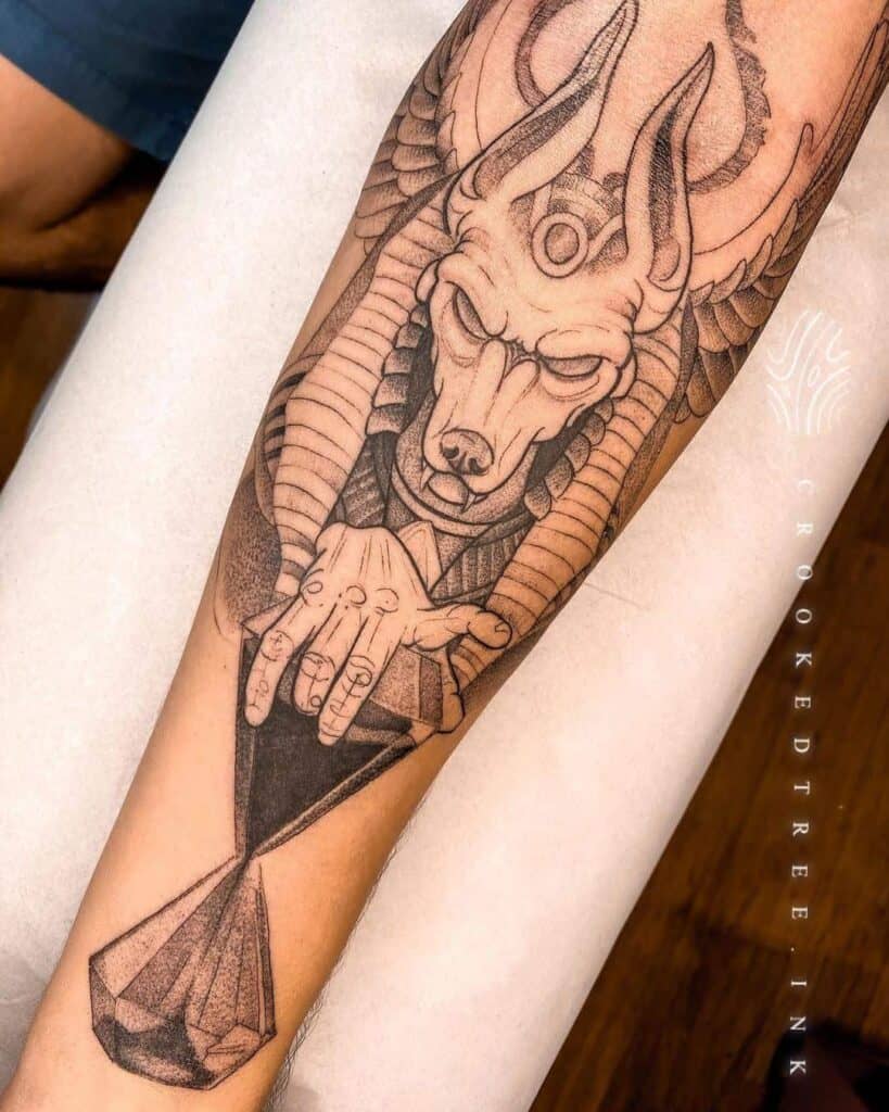 Anubis Design with a Black Ink
