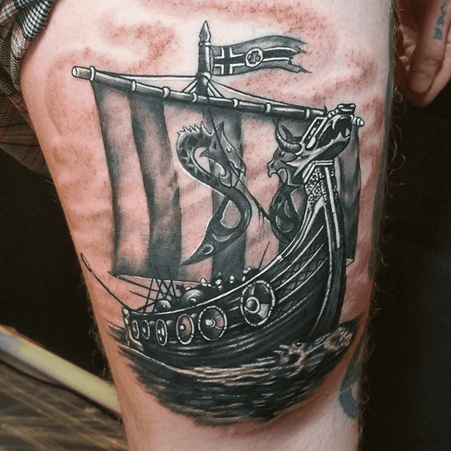 Viking Ship Tattoo