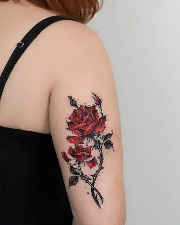Classic Rose Vine Tattoo