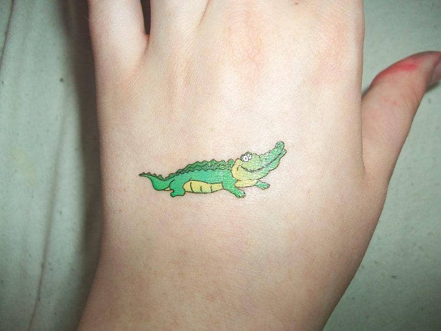 Cute Body Tattoo Design of Crocodile