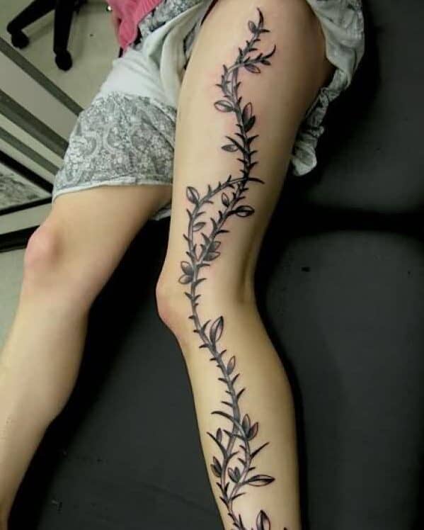 Ivy Vine Tattoo on the Legs