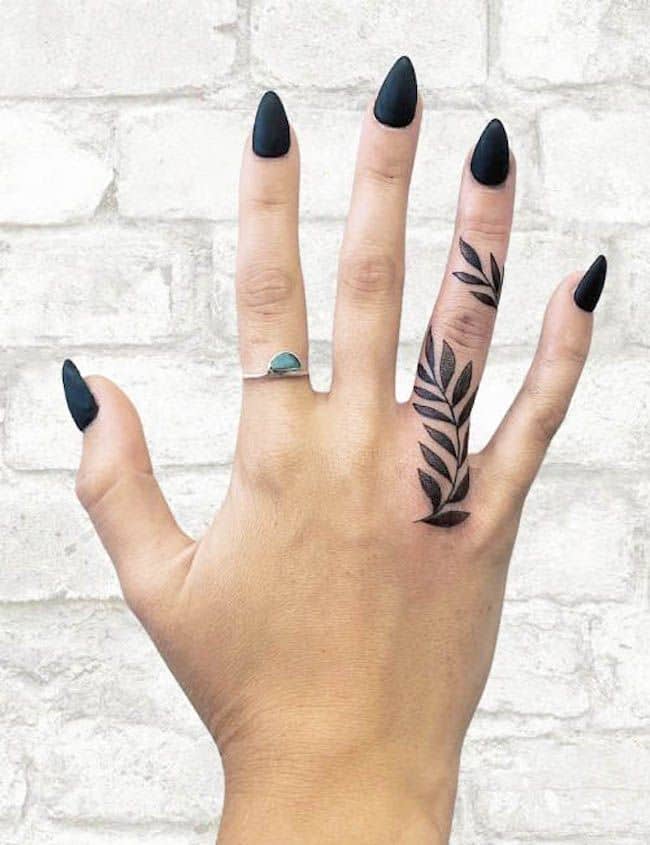 Ring Finger Vine Tattoo