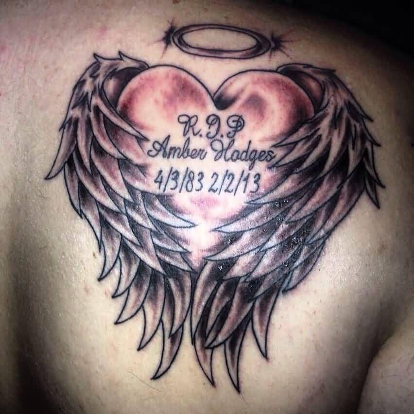 Angel Wings Memorial Tattoo