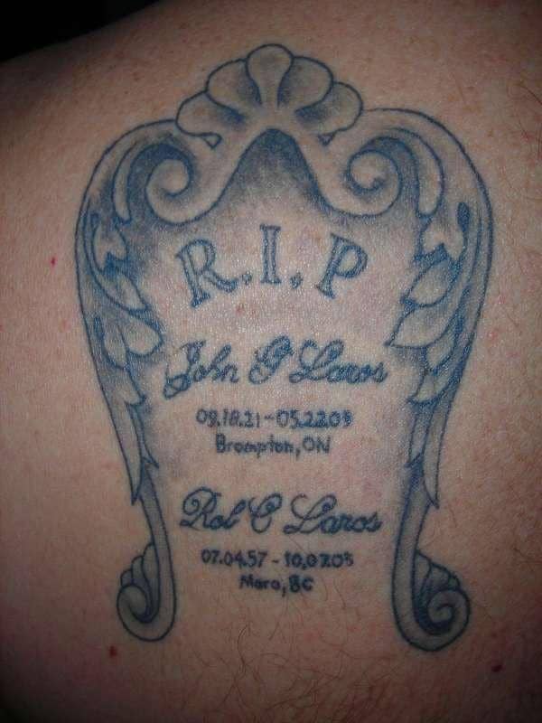 Gravestone Memorial Tattoo
