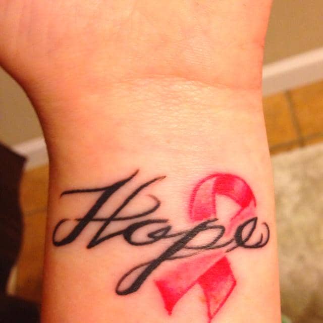 Hope Ribbon Tattoo
