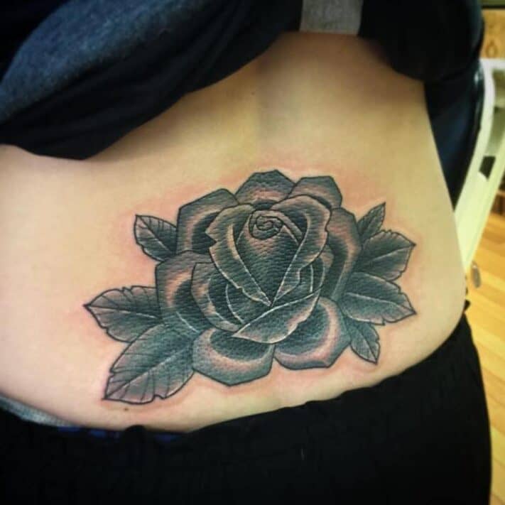 Flower Weed Inked on the Lower Back