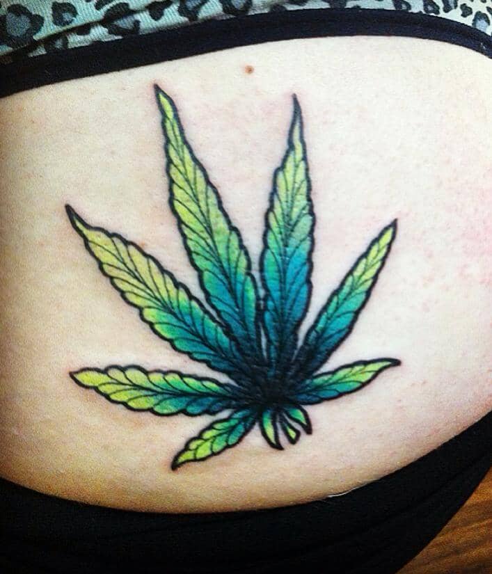 Marijuana Flower on the Midriff