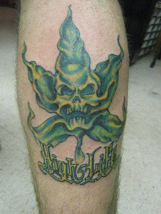 Skull Weed Tattoo