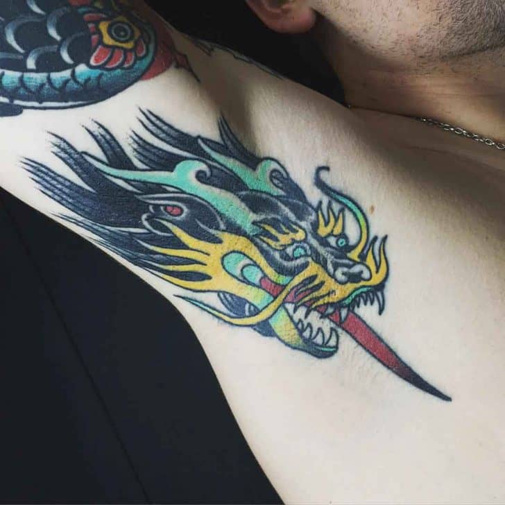 Dragon Armpit Tattoo