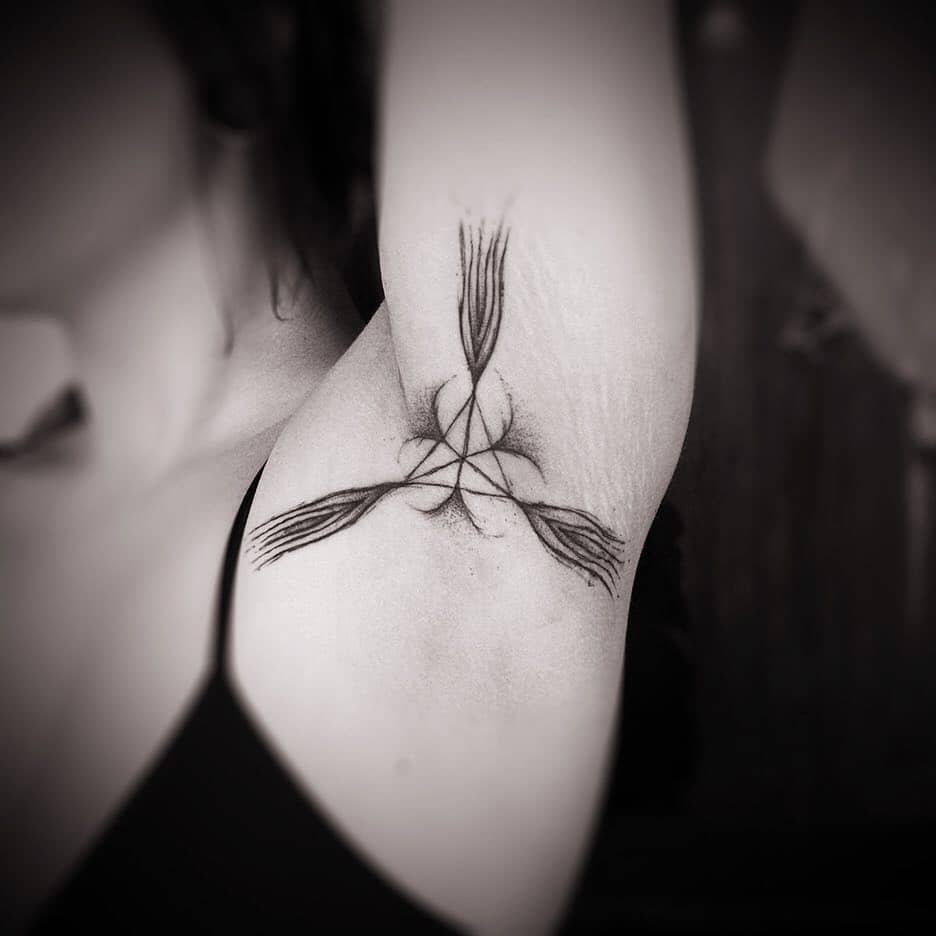 Geometric Design Armpit Tattoos