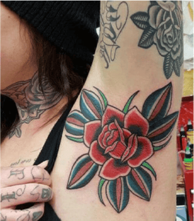 Heart Design Armpit Tattoos