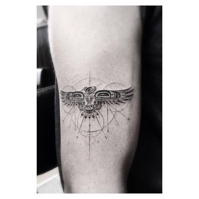 Minimalist Thunderbird Inked on the Arm