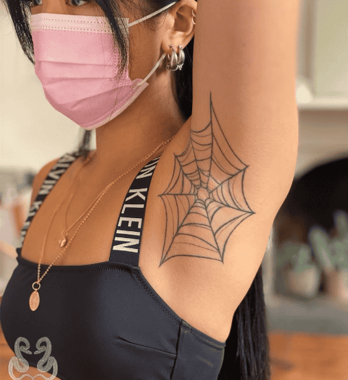 Spider Web Armpit Tattoo