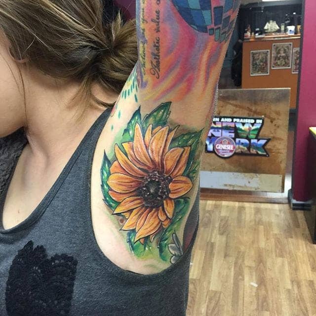 Sunflower Armpit Tattoo Designs
