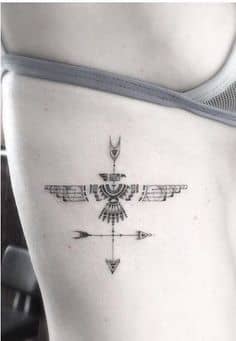 Thunderbird Tattoo With Directional Arrows