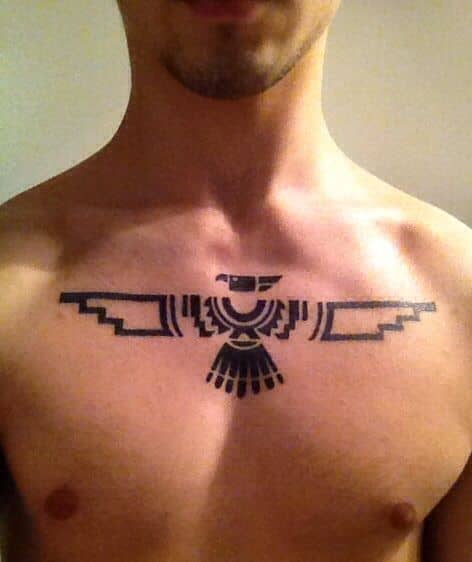 Thunderbird Tattoo on the Chest