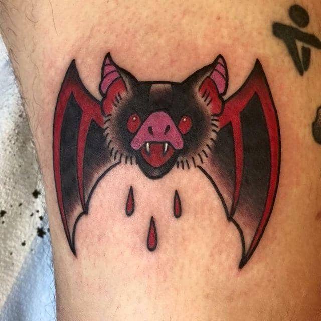 A Design of a Bat With Red Eyes
