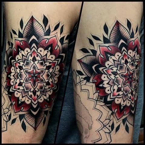 An Intricate Mandala With Red Accents