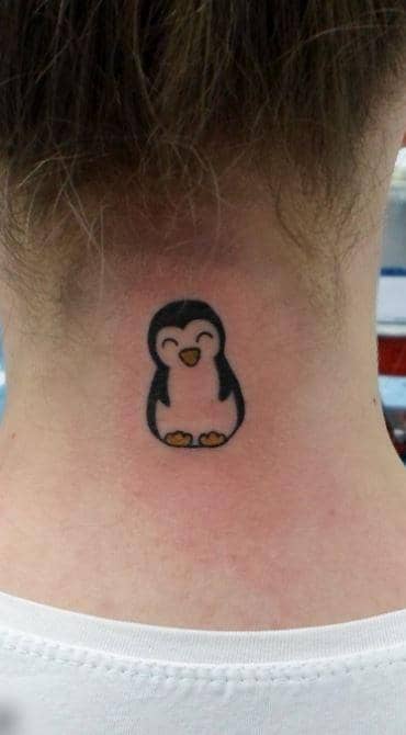 Cartoon Penguin Tattoo