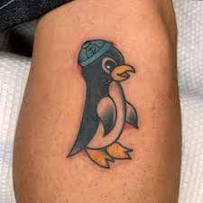 Penguin with Hat Tattoo